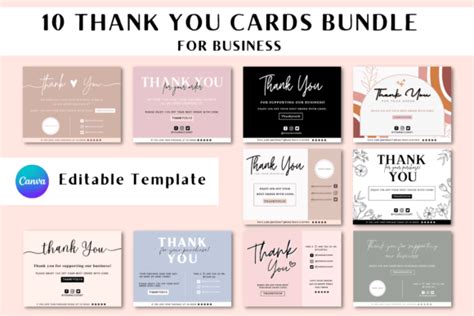 Thank You Card Canva Template Graphic By Lilycloud Creative Fabrica