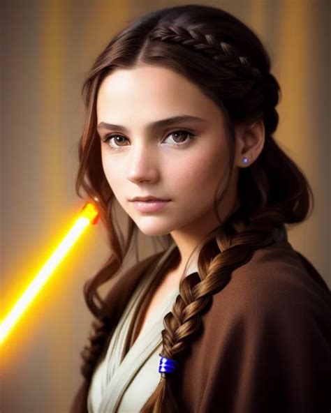 Brownhaired Jedi Girl Braided Hair Ai Photo Generator Starryai