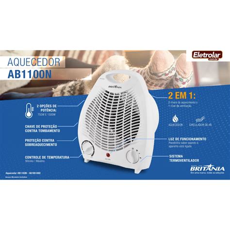 Aquecedor Britânia Ab1100n 220v Branco Eletrolar