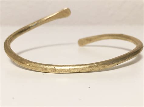 Brass Bangle Bracelet Raw Brass Bracelet Hand Forged Etsy