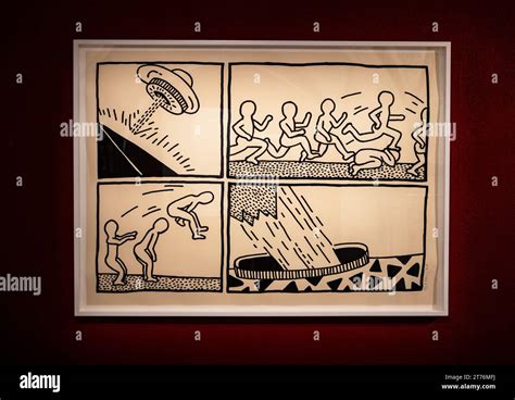 Exhibition Of Artwork By Artist Keith Haring Painter Parma Italy Stock