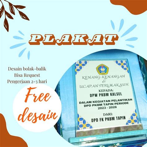 Jual Plakat Kaca 2 Sisi Free Desain Bisa Digunakan Pada Kegiatan Formal