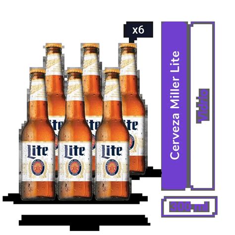 Pack Cerveza Miller Lite Botella 300 Ml X 6und