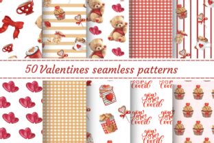 Valentines Day Seamless Patterns Graphic By Nelly Imy Creative Fabrica