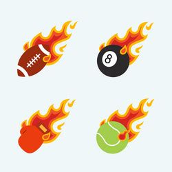 Hot Billiard Ball Number Eight Fire Logo Vector Image