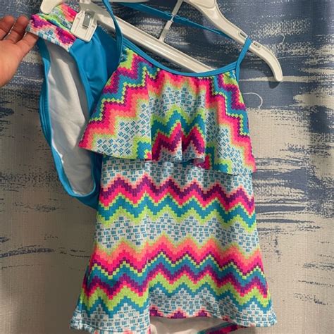 SO Swim Nwt Make A Splash Aqua Blue Girls Bikini Bathing Suit Sz 6