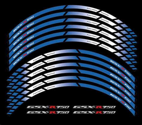 Suzuki Gsx R 750 Rim Lines Stickers Wheel Stripes And Decals Set