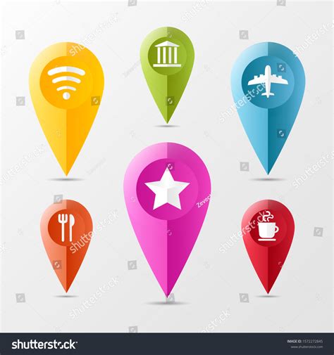 Map Pointer D Pin Location Symbols Stock Vector Royalty Free