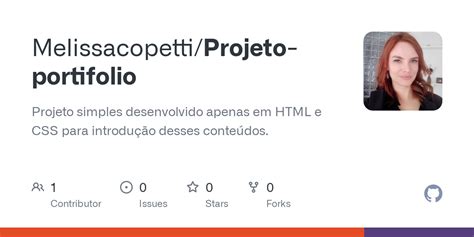 GitHub Melissacopetti Projeto Portifolio Projeto Simples