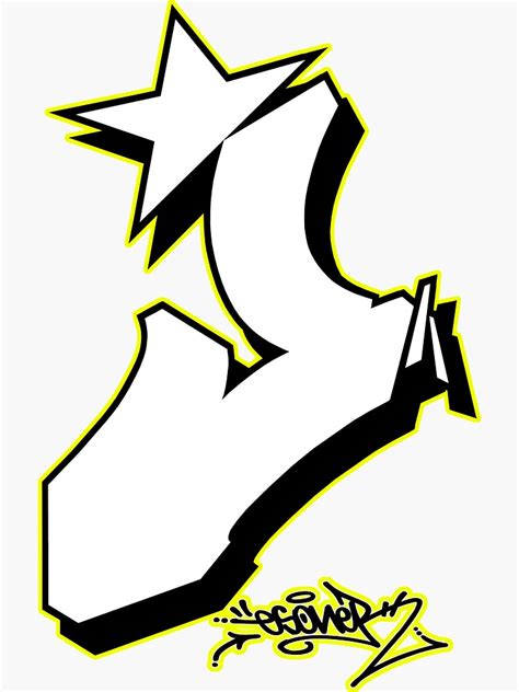 Letter J By Esone Urban Graffiti Street Style Sticker For Sale By