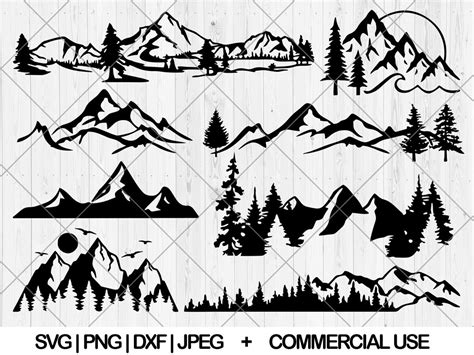 Mountain Scene Svg Mountain Svg Bundle Mountain Forest Svg Mountain