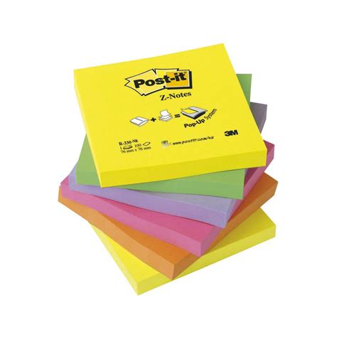 Bloc De Notas Adhesivas 3m Post It Z Notes 76x76 Mm Colores Surtidos