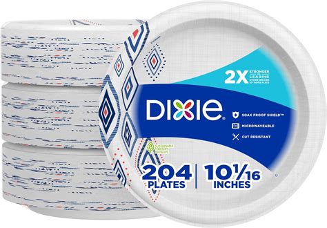 Amazon Dixie Large Paper Plates 10 Inch 204 Count 2X Stronger