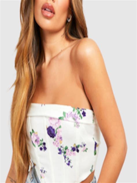 Buy Boohoo Floral Print Corset Style Crop Top Tops For Women 24550798