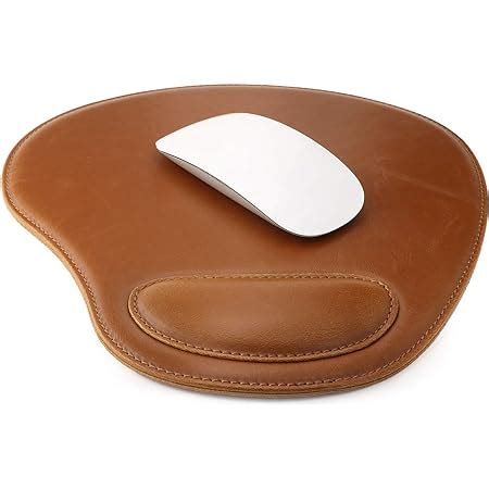 Londo Tapis De Souris Ovale En Cuir Pu Avec Repose Poignet