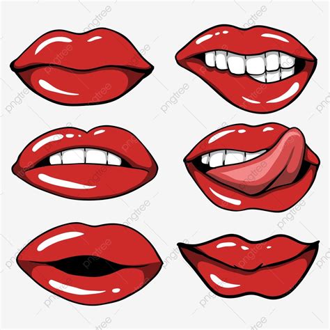 Sexy Lips Clipart Transparent Background Sexy Red Lips Set Vector