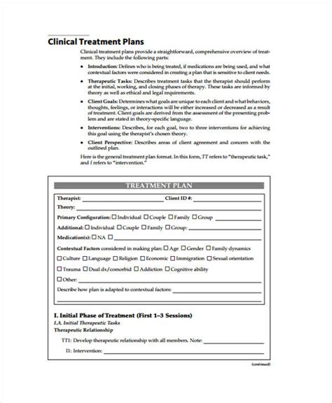 35 Treatment Plan Templates Free And Premium Templates