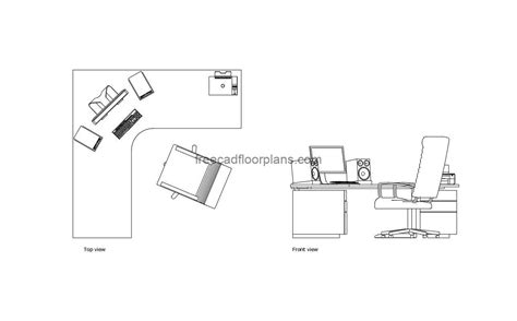 Corner Desk Autocad Block Free Cad Floor Plans