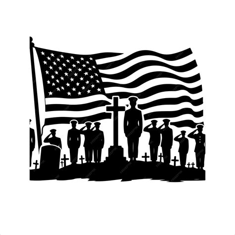 Premium Vector Memorial Day Silhouettes Vector Soldier With Usa Flag