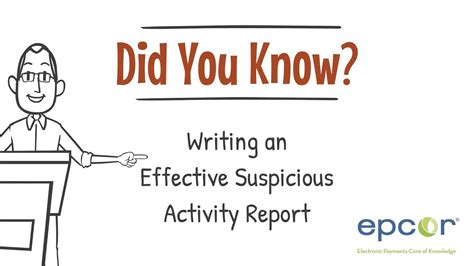 Writing An Effective Suspicious Activity Report Youtube