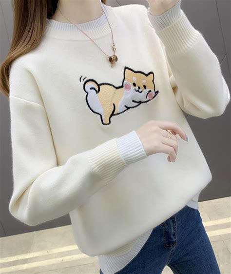 Cute Cat Long Sleeve Sweater on Luulla