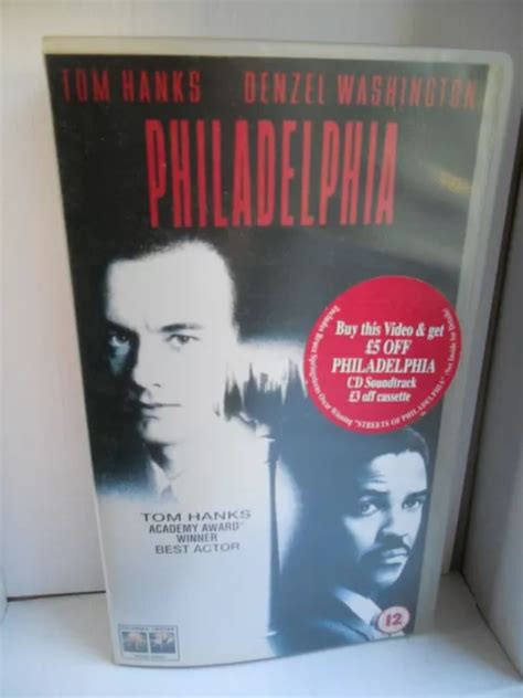 PHILADELPHIA VHS VIDEO Tape Tom Hanks Denzel Washington 1 75 PicClick UK