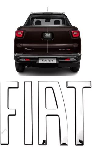 Emblema Letreiro Nome Fiat Tampa Toro Cromado