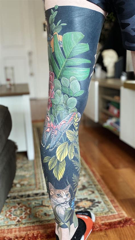 Collaborative Leg Sleeve In Progress Done By Rachael Shelly Color