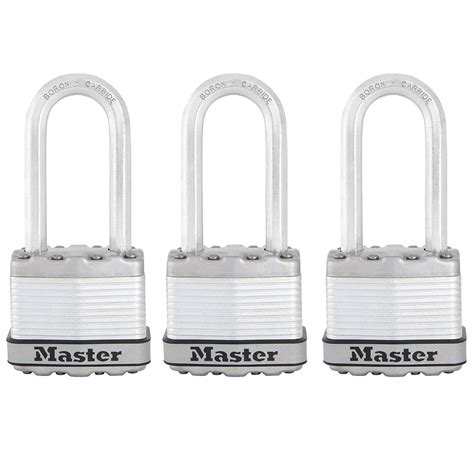 Master Lock Heavy Duty Padlock Key Laminated Steel Long Shackle