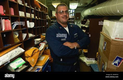 Us Navy Very Busy Postal Clerk Stock Photo Alamy