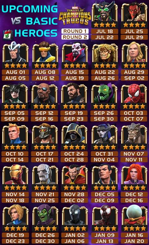 🎮upcoming Basic Arenas Calendar Rcontestofchampions