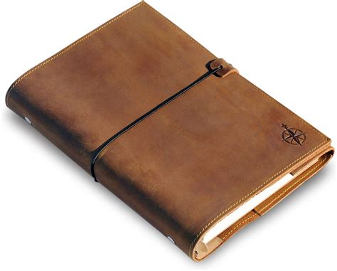 Buy Refillable A5 Leather Binder Journal 6 Ring Binder Organizer With