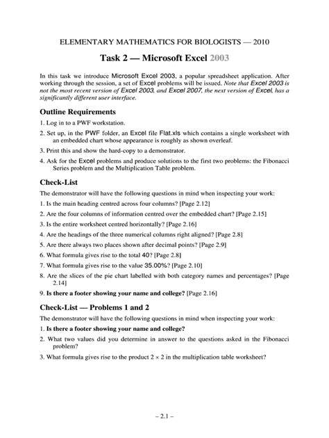 Spreadsheet Mathematics For Biologists Answer Key Pdf Fill Online