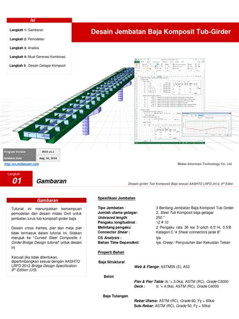 App24. Desain Jembatan Baja Komposit Tub Girder | PDF