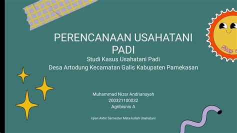 Perencanaan Usahatani Padi Pamekasan Studi Kasus Usahatanj Padi Di