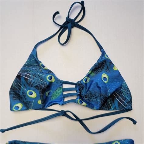 Peacock Print Bikini Bathingsuit Gem