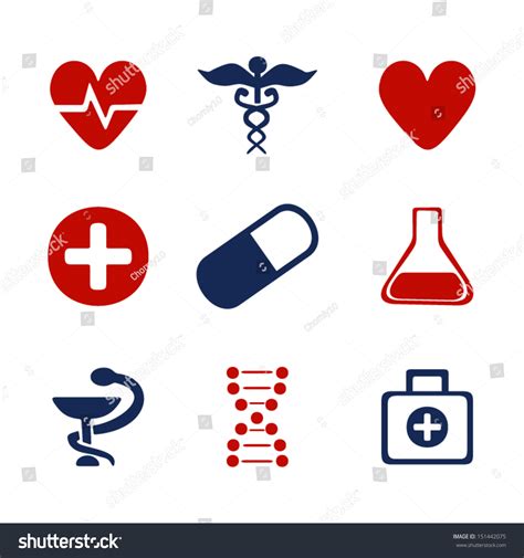 Set Medical Symbols Stock Vector 151442075 - Shutterstock