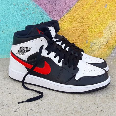 Get Air Jordan 1 Mid Black Chile Red White Nextshoess