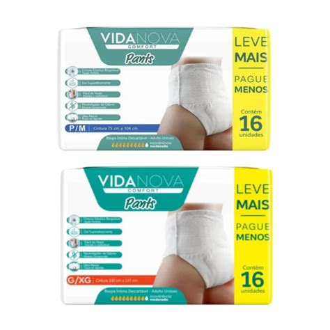 Fralda Descartável Geriátrica Vida Nova Confort Pants 1 pacote P M G XG