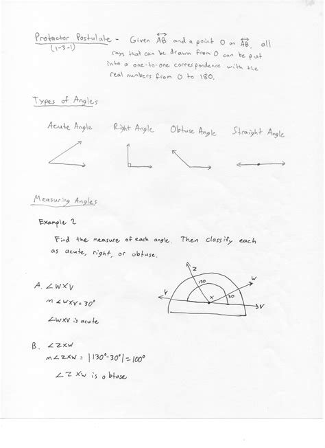 Measuring And Constructing Angles Worksheet