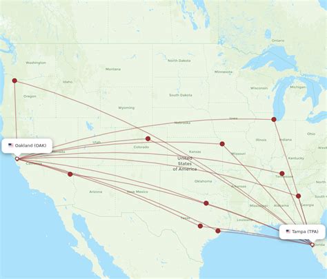 Flights From Tampa To Oakland Tpa To Oak Flight Routes