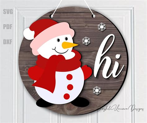 Christmas Wood Door Hangers Svg Bundle Glowforge Ready File Etsy