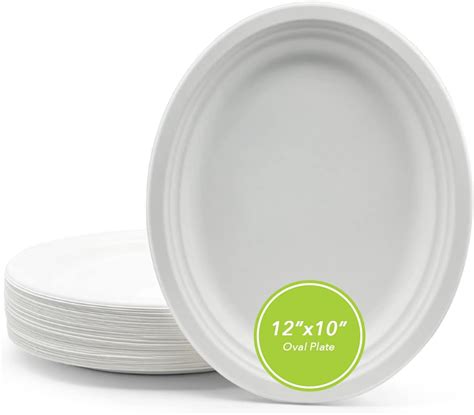 Amazon Three Leaf X Bagasse Oval Plate Ct Heavy Duty