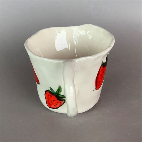 Tasse à Café Ou à Thé à Motif Fraise En Forme De Main Tasse Etsy