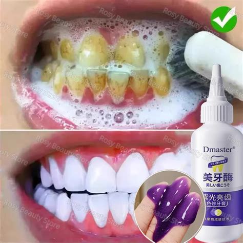 V Purple Toothpaste Teeth Whitening Enzyme Remove Plaque Stains Oral