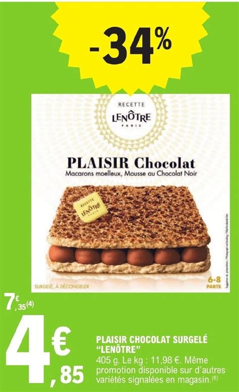 Promo PLAISIR CHOCOLAT SURGELÉ LENÔTRE chez E Leclerc