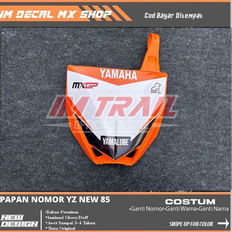 Papan Nomor Cover Kepala Nomor Trail Supermoto Yz New 85 Dan Striping