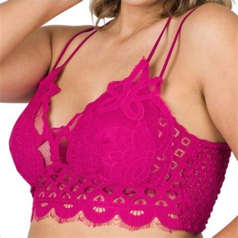 Zenana Outfitters Intimates And Sleepwear Magenta Plus Size Lace