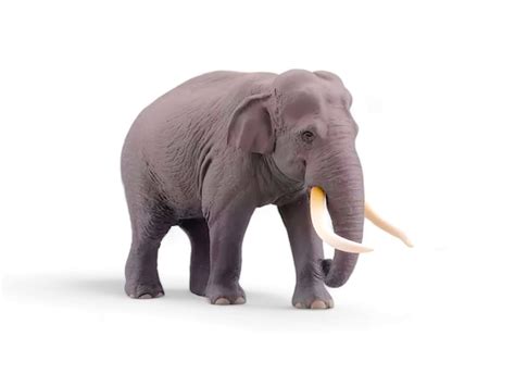 Premium Photo A Miniature Toy Elephant With Tusks On It Is Standing