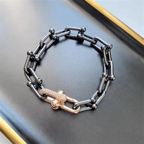 Hebilla En Forma De Herradura Para Hombre Y Mujer Pulsera De Oro Negro